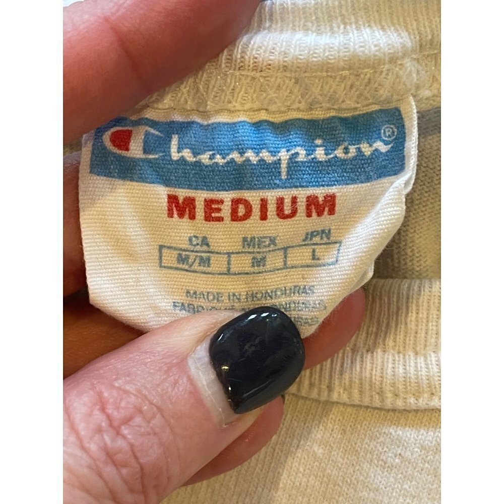 Champion White Crew Neck Embroidered Logo Short Sleeve T Shirt‎ Size M - Picture 6 of 9